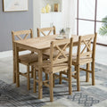 mcc direct Classic Solid Wooden Dining Table and 4 Chairs Set Kitchen Home