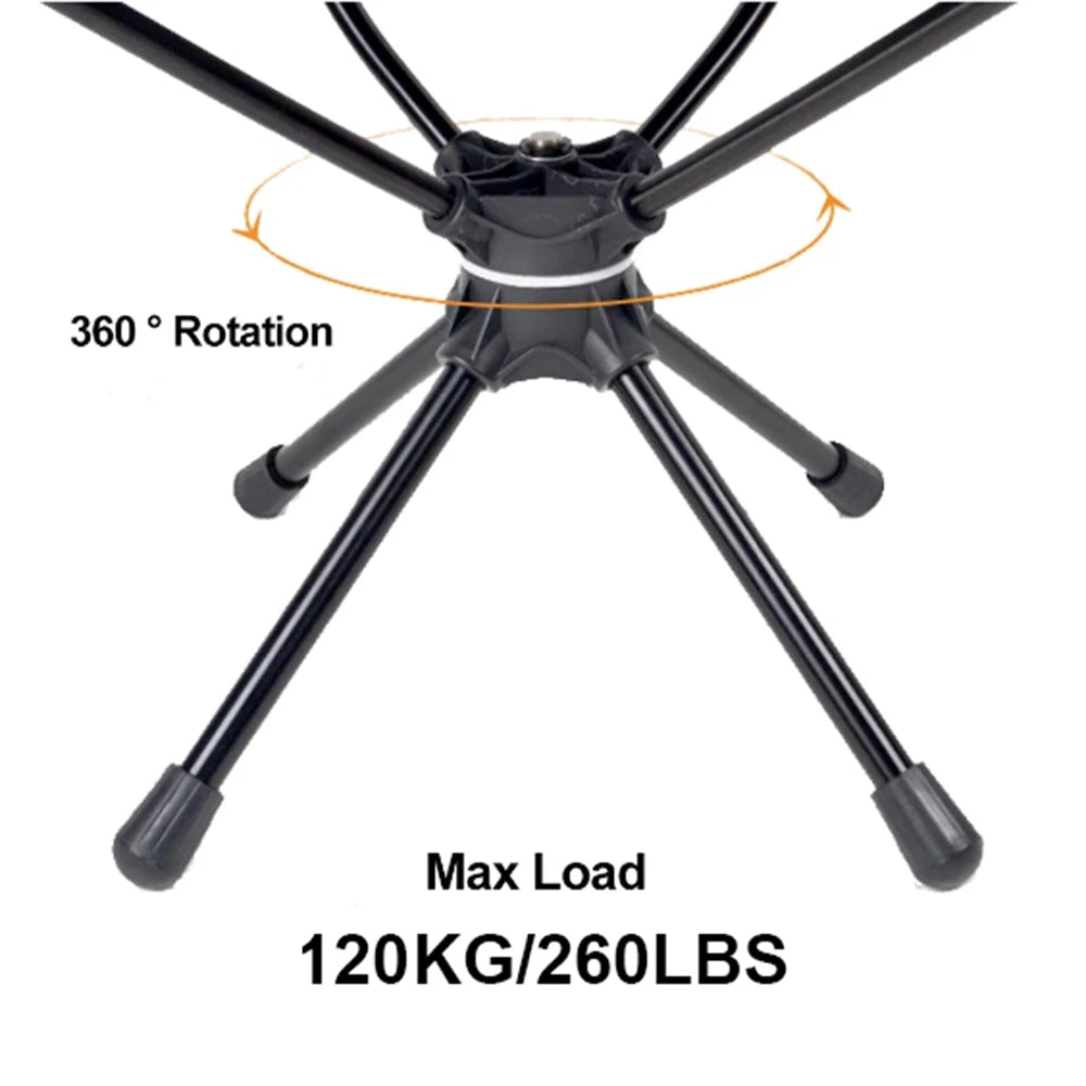 Outdoor Folding Chairs Rotatable Swivel Chair for Camping Lightweight Beach Fishing Chairs with Carry Bag for Picnic Hiking