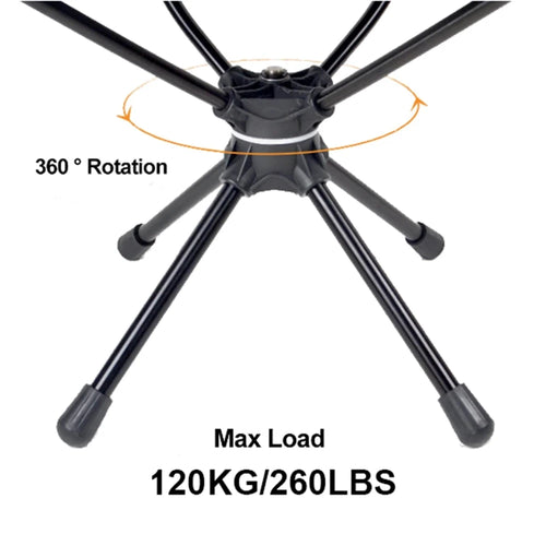 Outdoor Folding Chairs Rotatable Swivel Chair for Camping Lightweight Beach Fishing Chairs with Carry Bag for Picnic Hiking