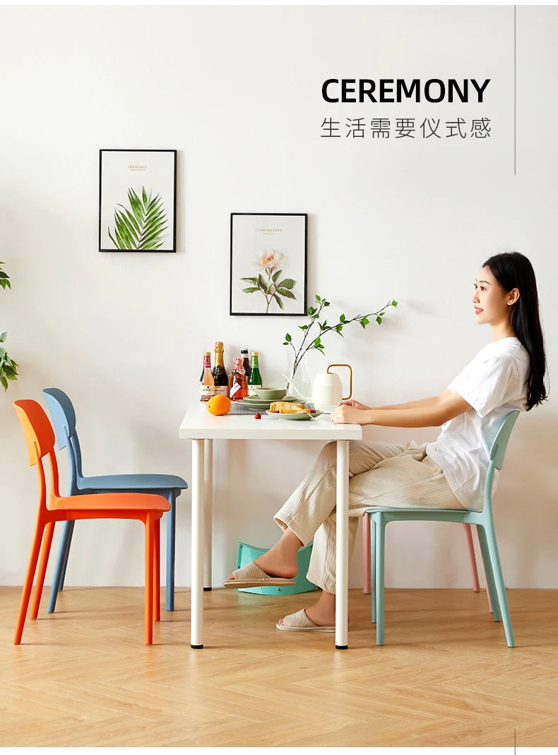 Kitchen Plastic Dining Chairs Nordic Modern European Home Dining Chairs Ultralight Trendy Sillas Comedor Garden Furniture Sets