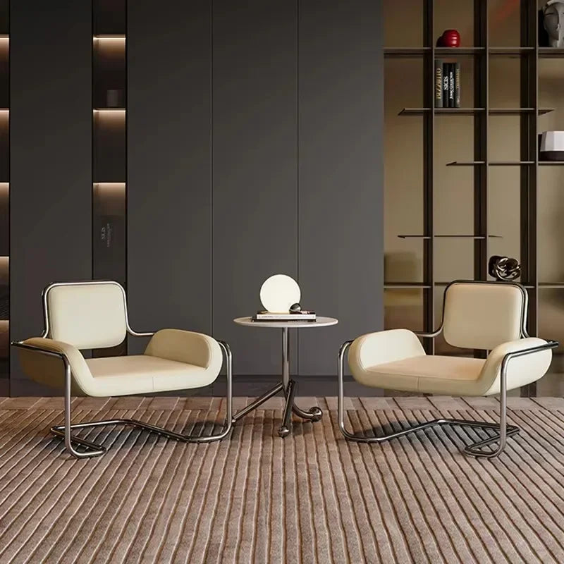 Nordic Living Room Chairs Metal Armchair Design Single Person Chairs with Backrest Luxury Comfortable Chair Modern Furniture